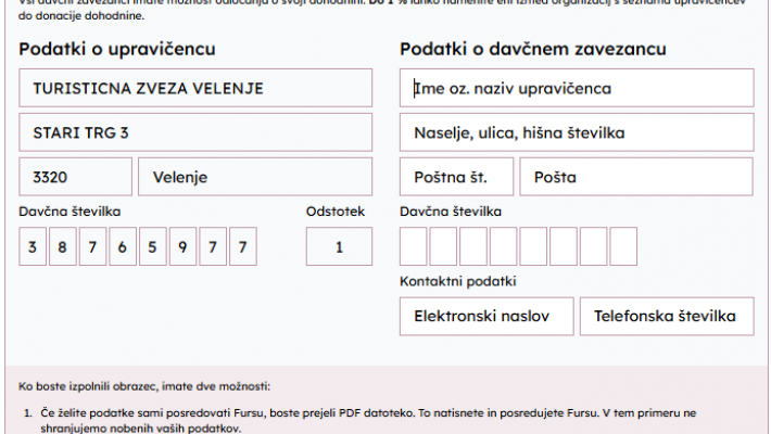 1% dohodnine namenite nam 